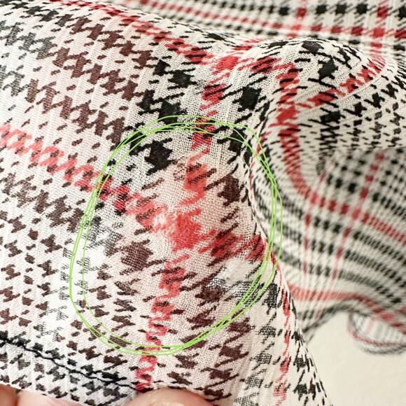 Abercrombie & Fitch Womens Lace Trim Tank Top Grunge Punk Houndstooth‎ Y2K XS - Picture 8 of 8